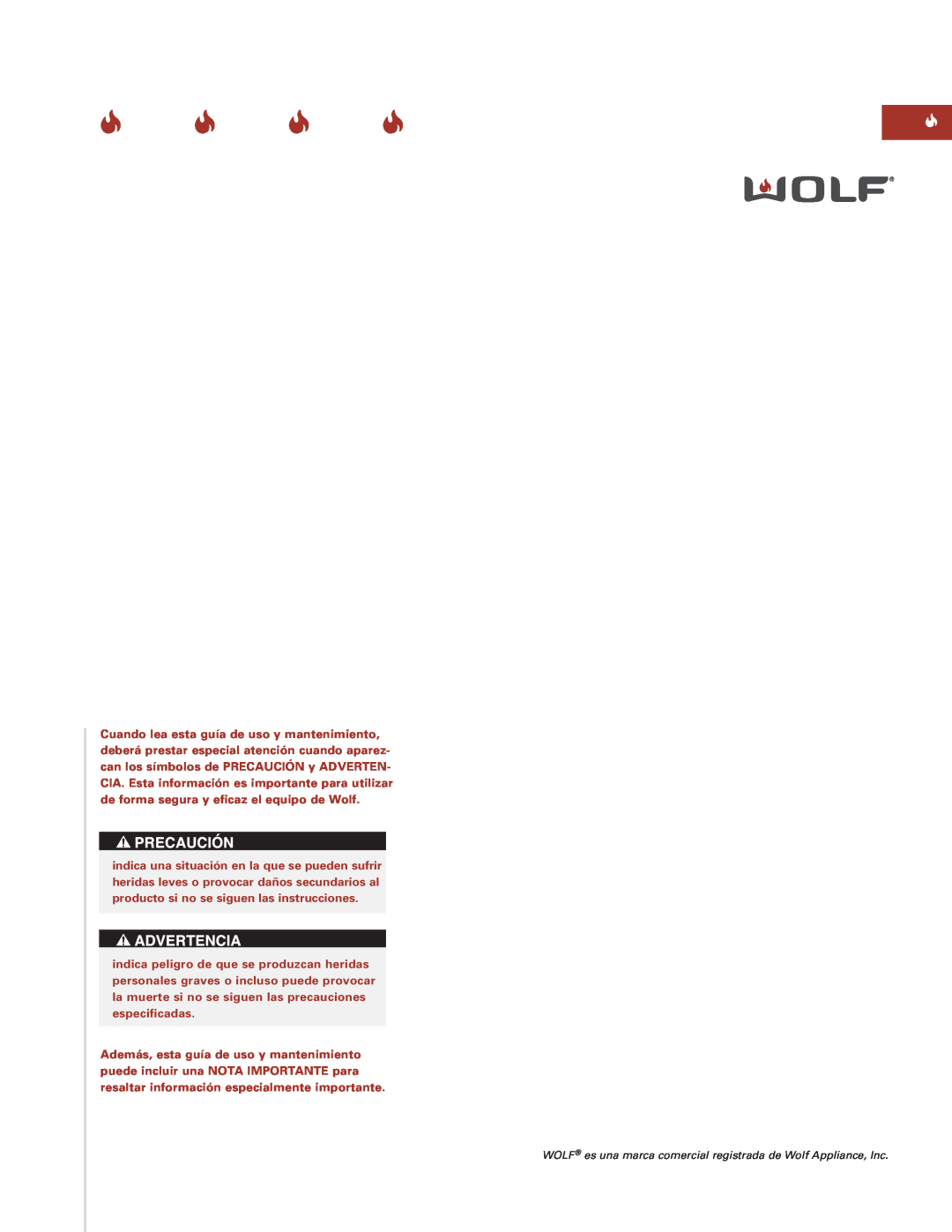 Sub-Zero Sealed Burner RangeTop manual WOLF es una marca comercial registrada de Wolf Appliance, Inc 