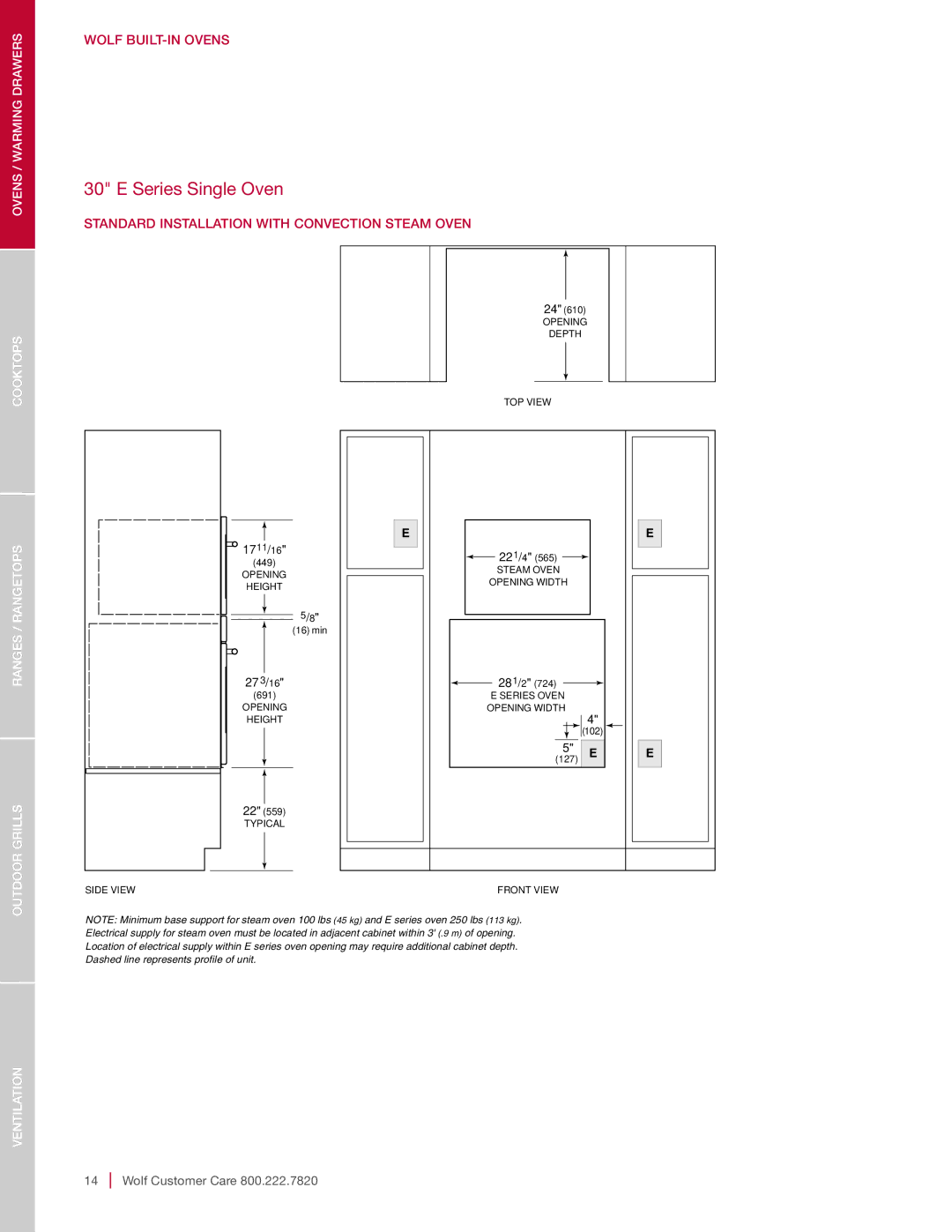 Sub-Zero DO30-2B/G-TH DO30CE/B/TH Standard Installation with Convection Steam Oven, Cooktops Ranges / Rangetops Grills 