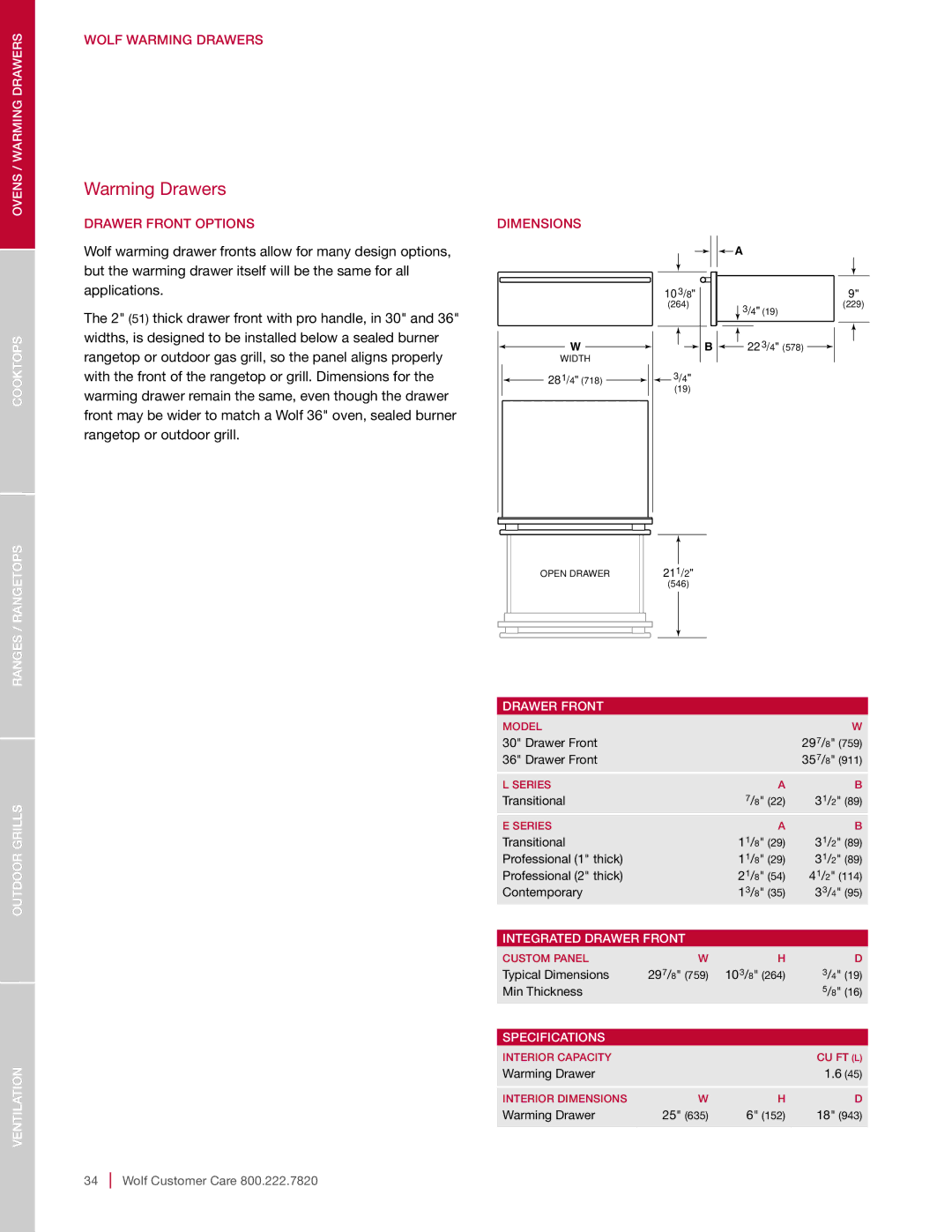 Sub-Zero SO30-2F/S-TH NA, SO30-2U/S-TH SO30TE/S/TH, DO30-2F/S-TH NA manual Drawer Front Options, Integrated Drawer Front 