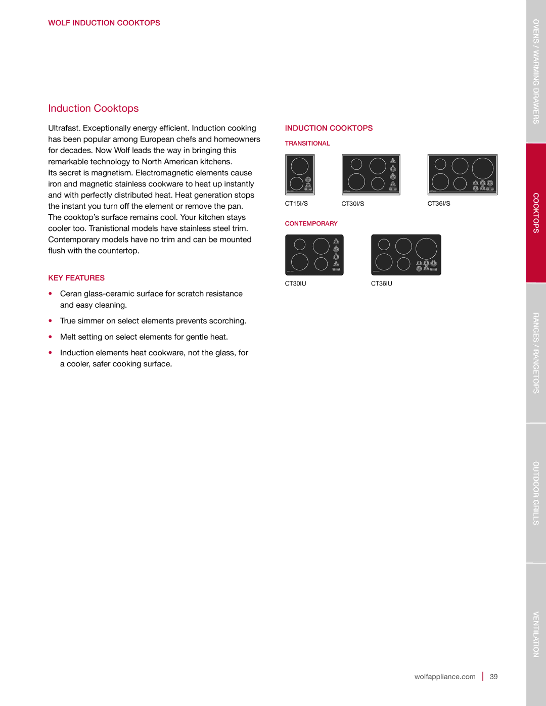 Sub-Zero SO30-2B/G-TH SO30CE/B/TH, SO30-2U/S-TH SO30TE/S/TH, DO30-2F/S-TH NA, SO30-2F/S-TH NA Wolf Induction Cooktops 