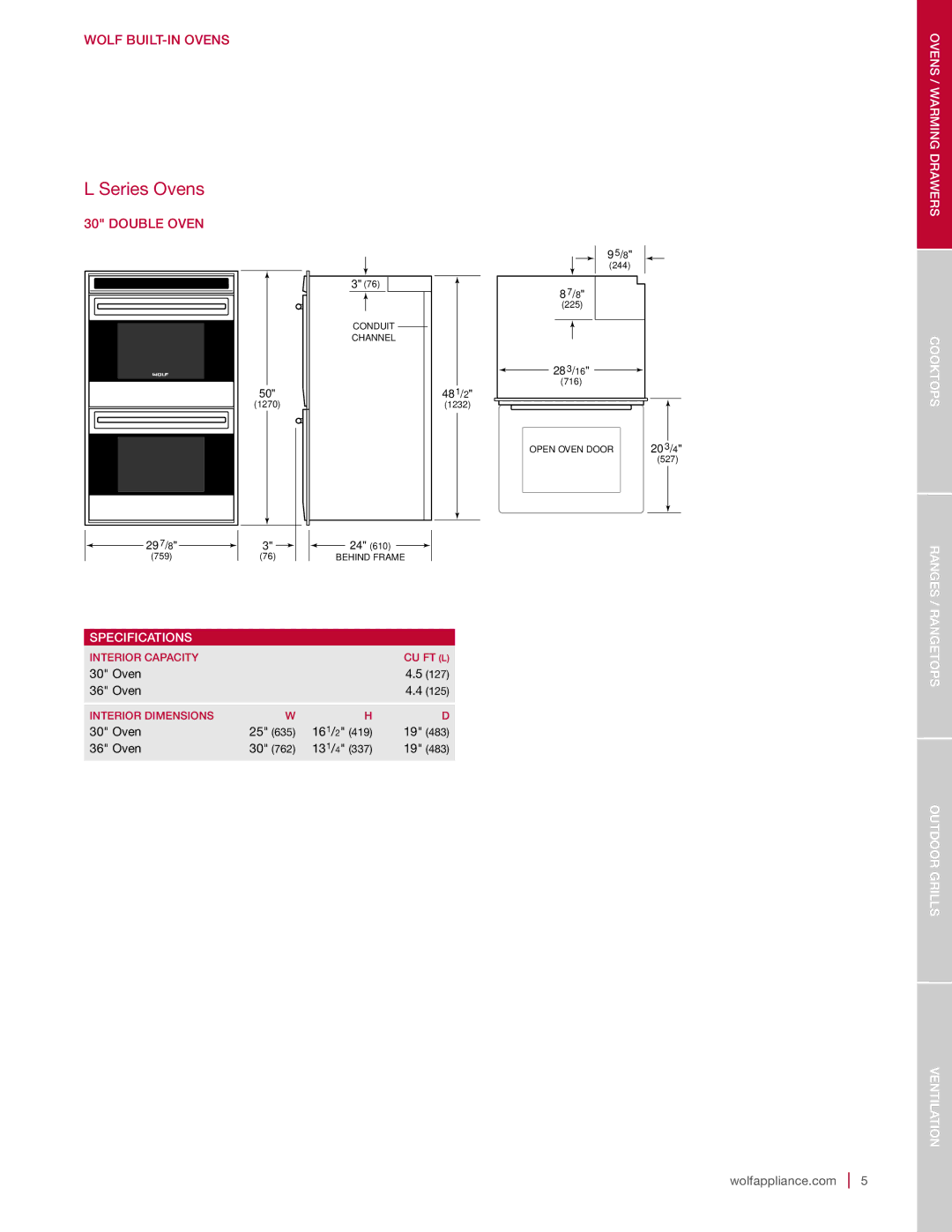 Sub-Zero DO30-2F/S-PH DO30PE/S/PH, DO30-2F/S-TH NA Ovens / Warming, Double Oven, Drawers Cooktops Ranges Specifications 