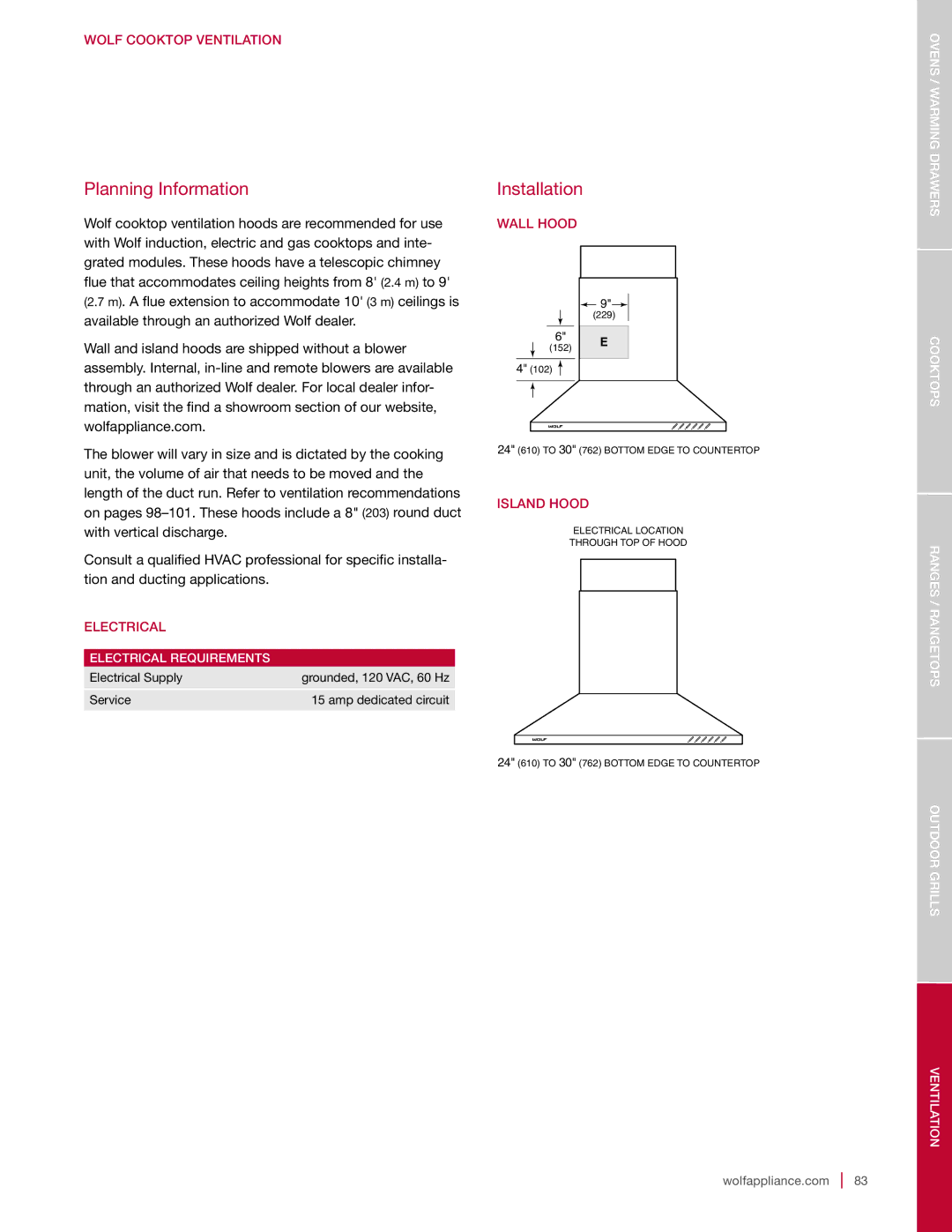 Sub-Zero SO30-2F/S-PH SO30PE/S/PH, SO30-2U/S-TH SO30TE/S/TH, DO30-2F/S-TH NA manual Planning Information, Installation 