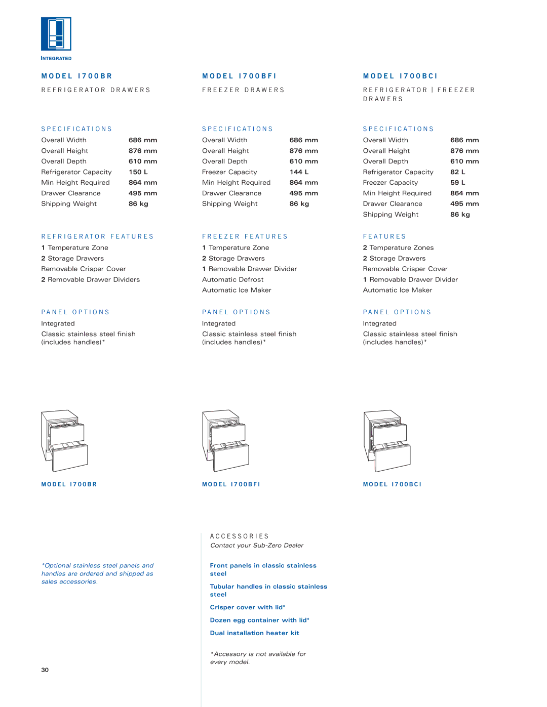 Sub-Zero Sub-Zero manual D E L I 7 0 0 B R, D E L I 7 0 0 B F D E L I 7 0 0 B C 