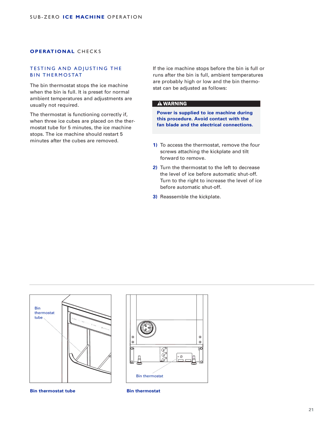 Sub-Zero UC-15IO manual Oper Atio NA L C HEC KS 