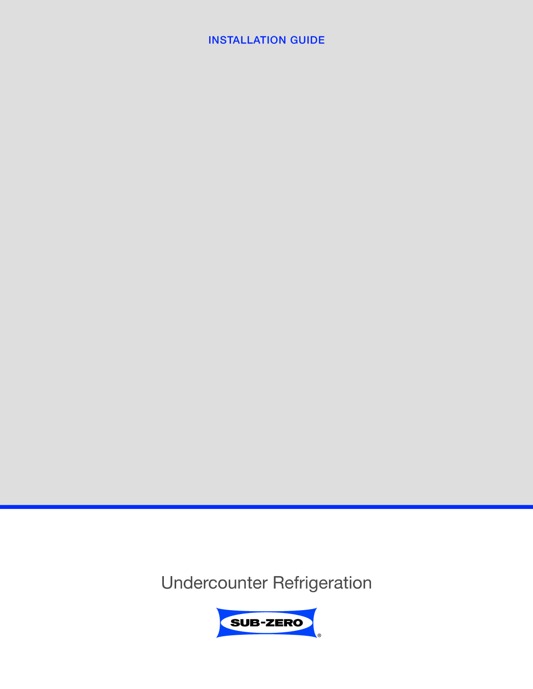 Sub-Zero UC-24CI4 manual Undercounter Refrigeration 