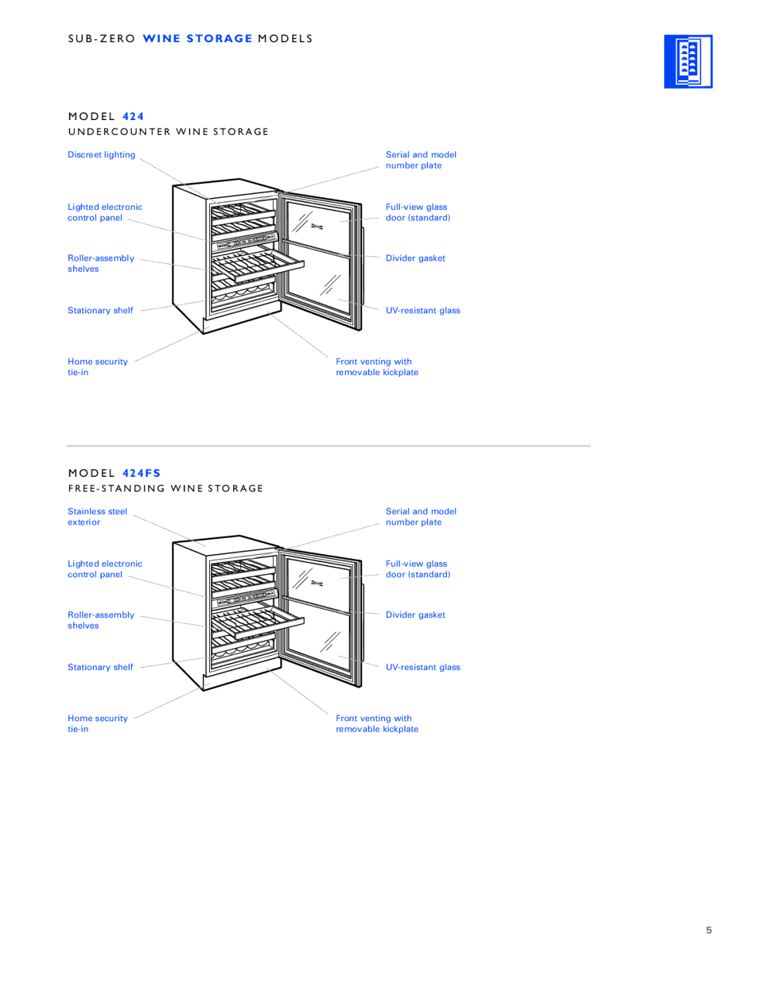 Sub-Zero WINE STORAGE manual B Z E RO Wine Storage M O D E L S 