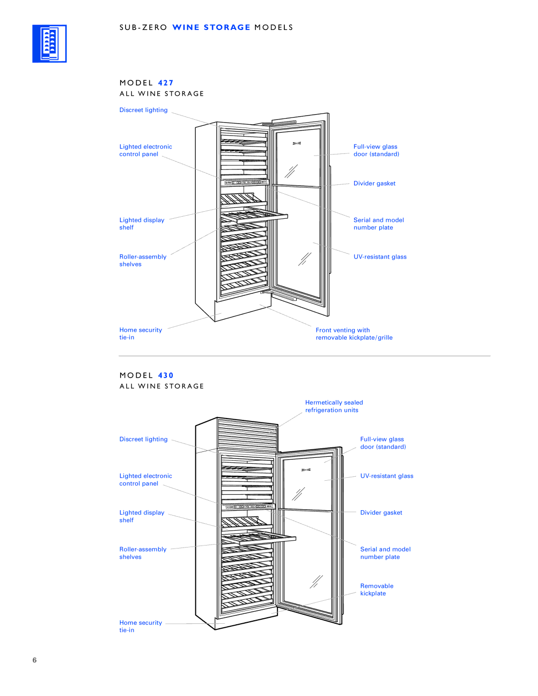 Sub-Zero WINE STORAGE manual L W I N E S to R a G E 