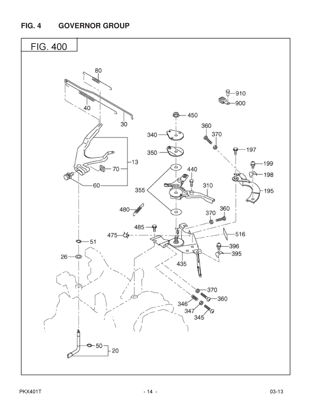 Subaru PKX401T manual Governor Group 