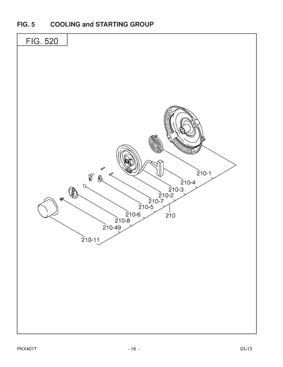 Subaru PKX401T manual Cooling and Starting Group 