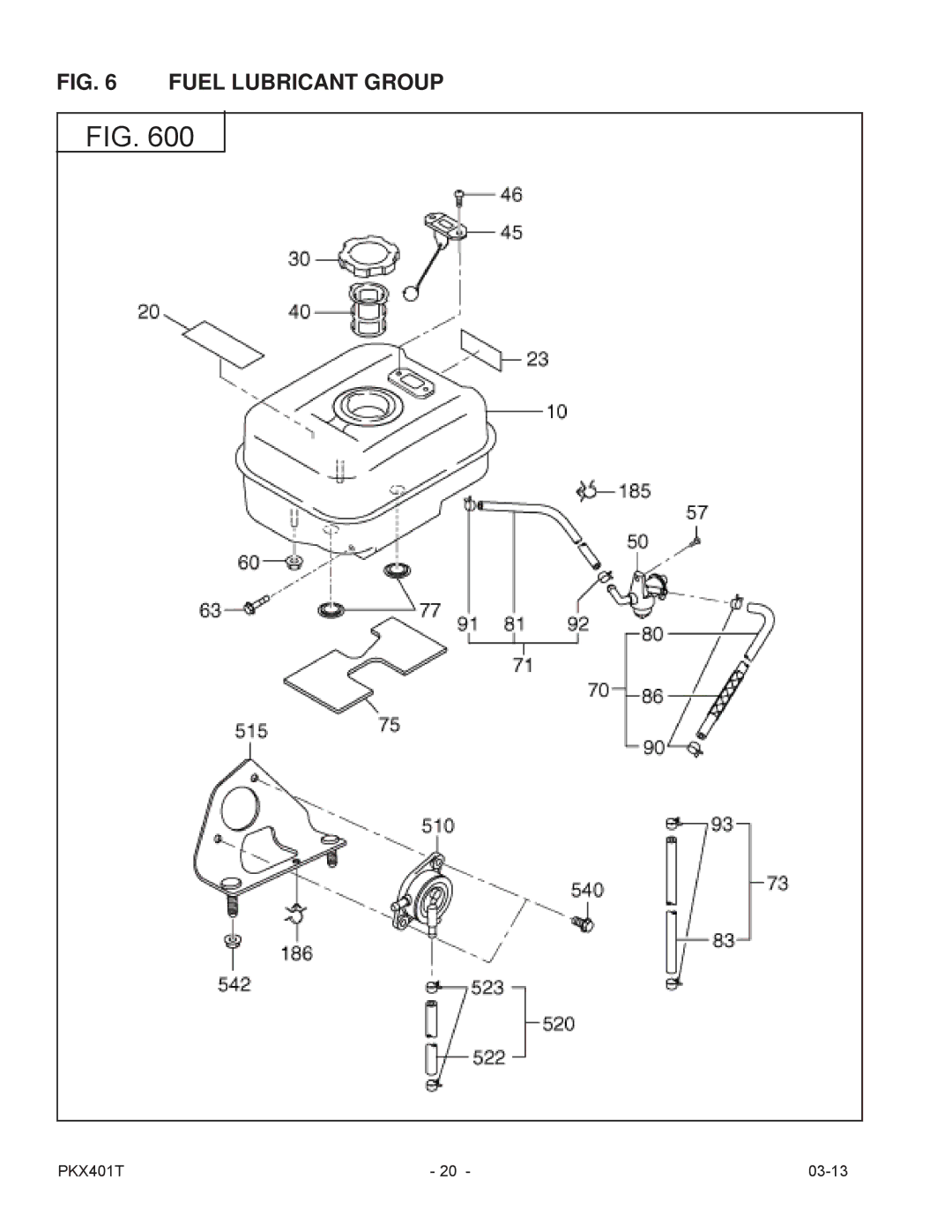 Subaru PKX401T manual Fuel Lubricant Group 