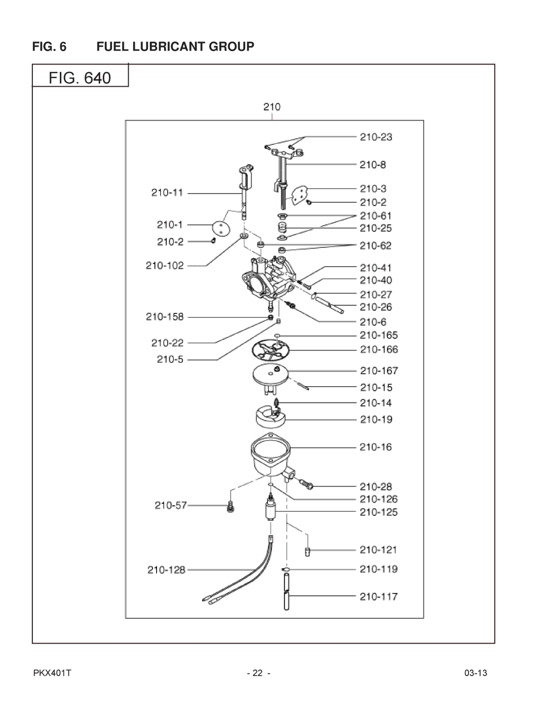 Subaru PKX401T manual Fuel Lubricant Group 