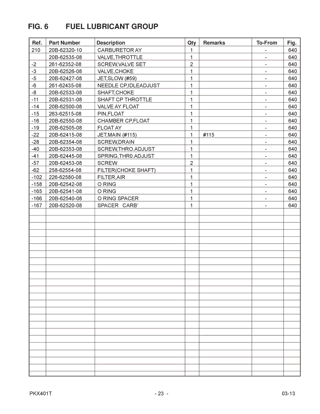 Subaru PKX401T manual Carburetor AY 