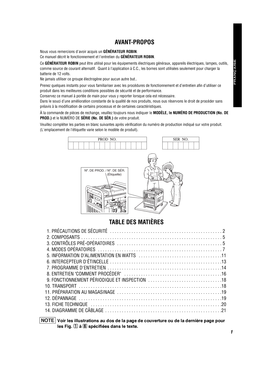 Subaru RG3200IS, RG4300IS, RG2800IS manual Avant-Propos, Table DES Matières 