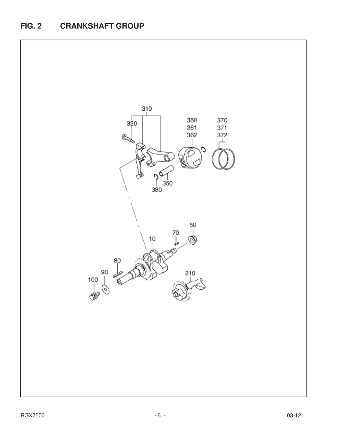 Subaru RGX7500E manual Crankshaft Group 