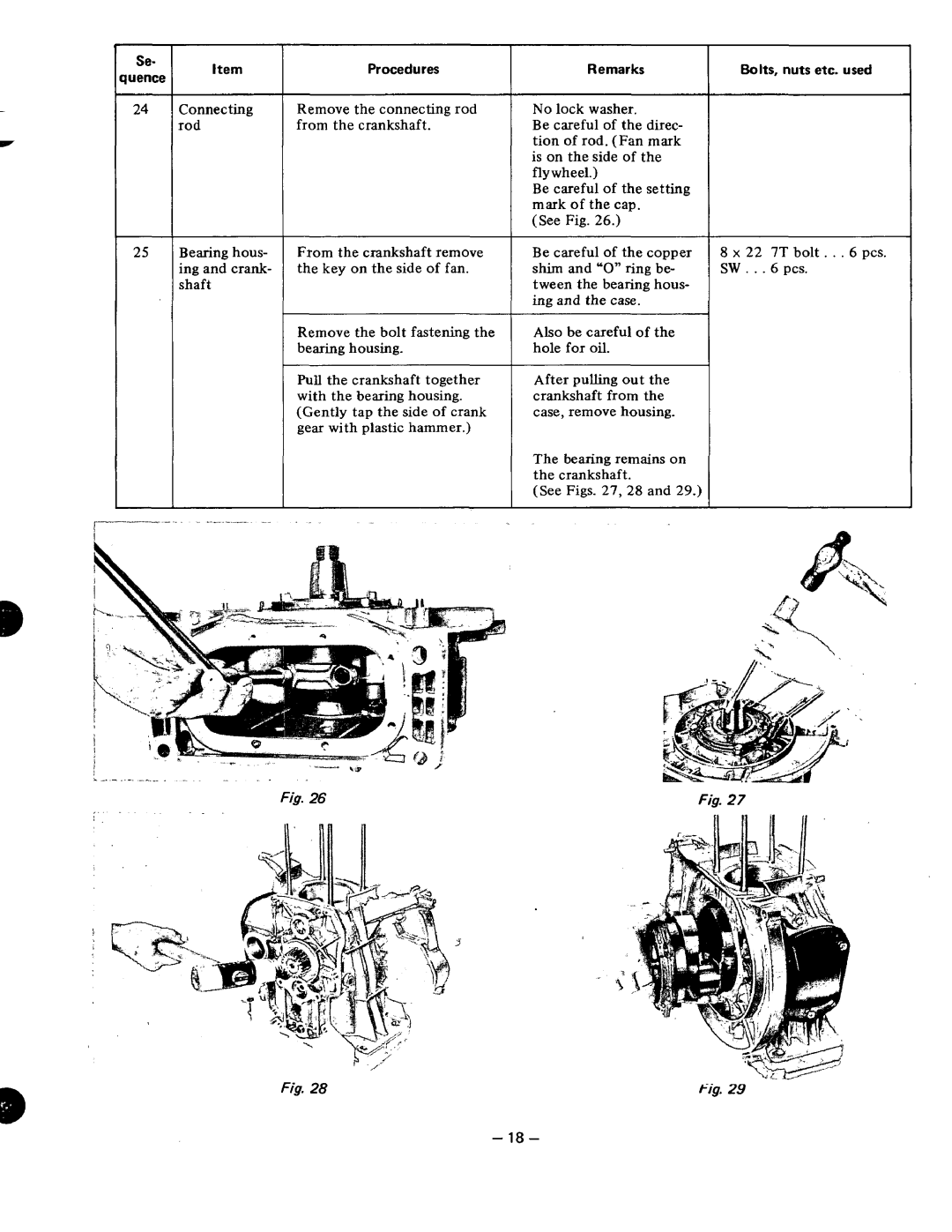 Subaru Robin Power Products DY35, DY41, DY30 manual Remarks Bolts, nuts etc. used 