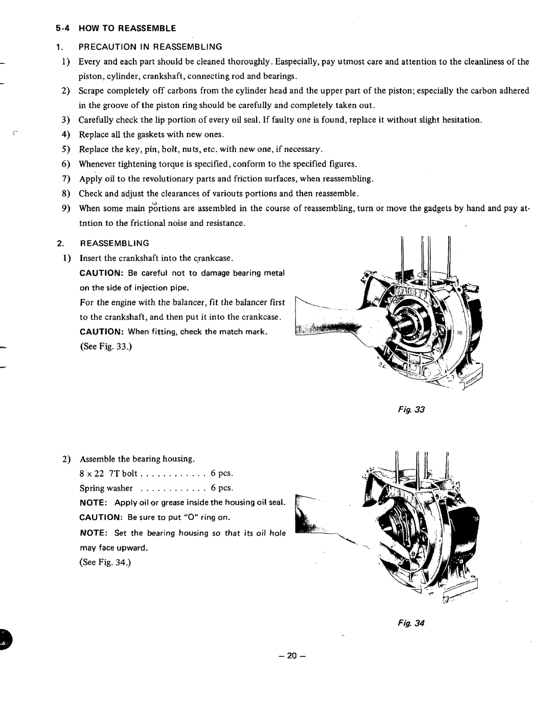 Subaru Robin Power Products DY30, DY35, DY41 manual 22 7T bolt pcs 