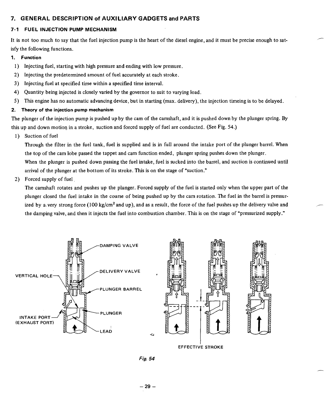 Subaru Robin Power Products DY30, DY35 General Description of Auxiliary Gadgets and Parts, Fuel Injection Pump Mechanism 