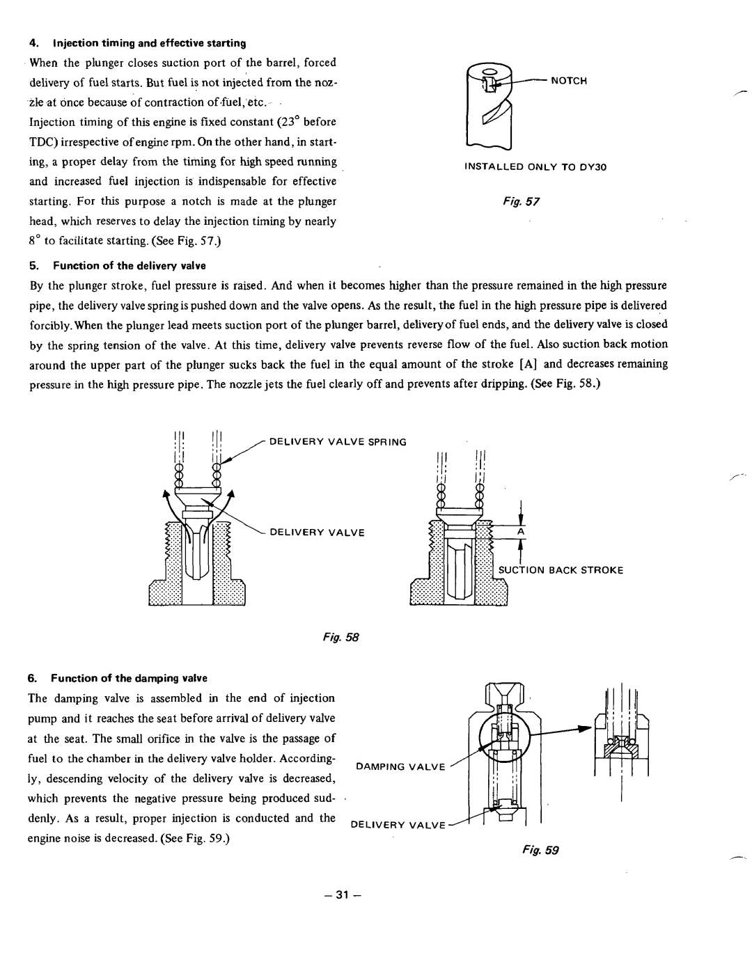 Subaru Robin Power Products DY41, DY35, DY30 manual Injectiontiming andeffectivestarting 