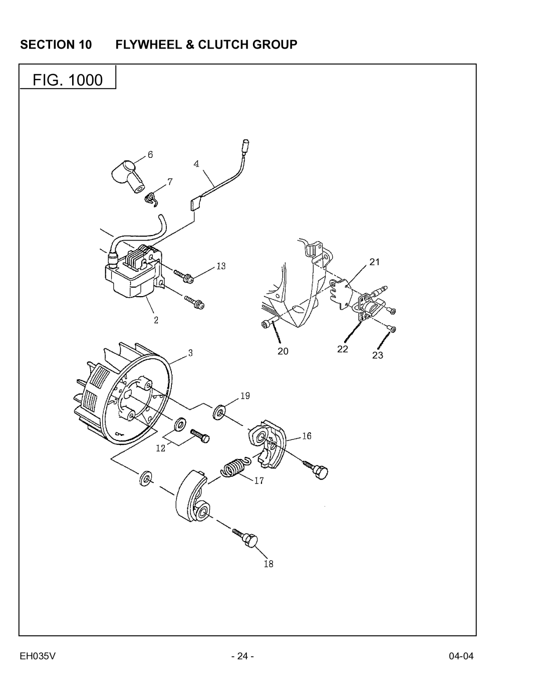 Subaru Robin Power Products EH035V manual Flywheel & Clutch Group 