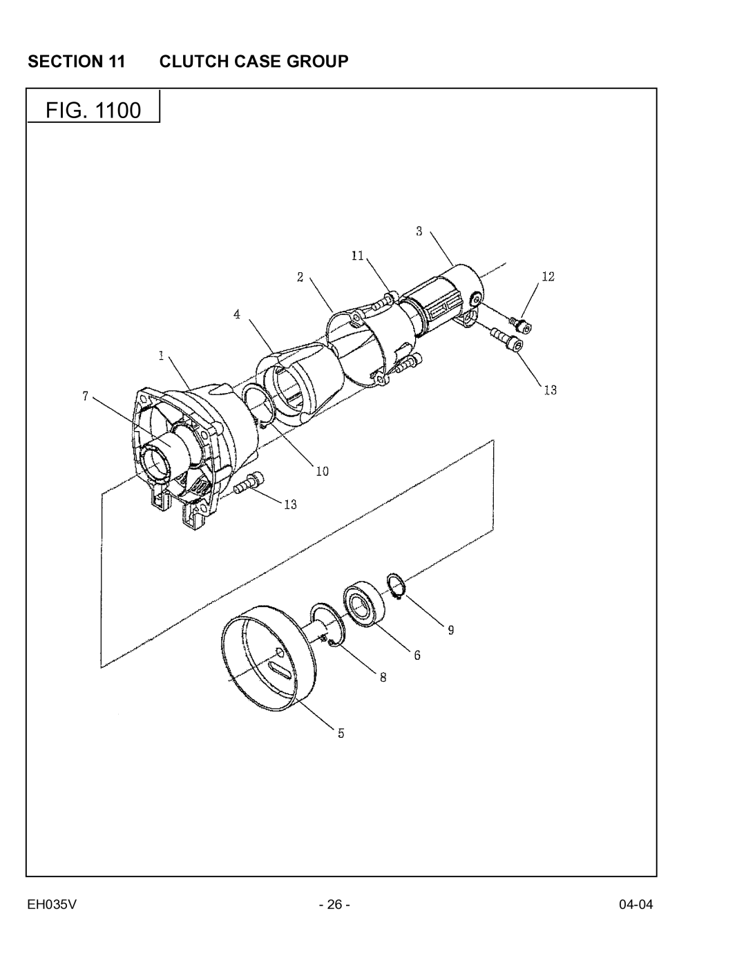 Subaru Robin Power Products EH035V manual Clutch Case Group 