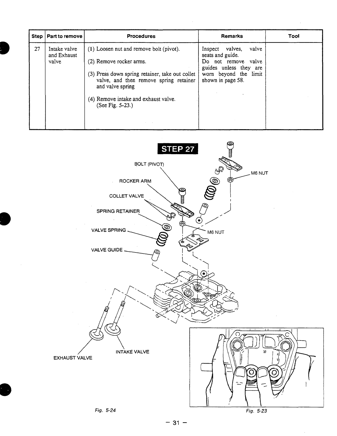 Subaru Robin Power Products EH12-2, EH17-2, EH25-2 manual Intake valve 