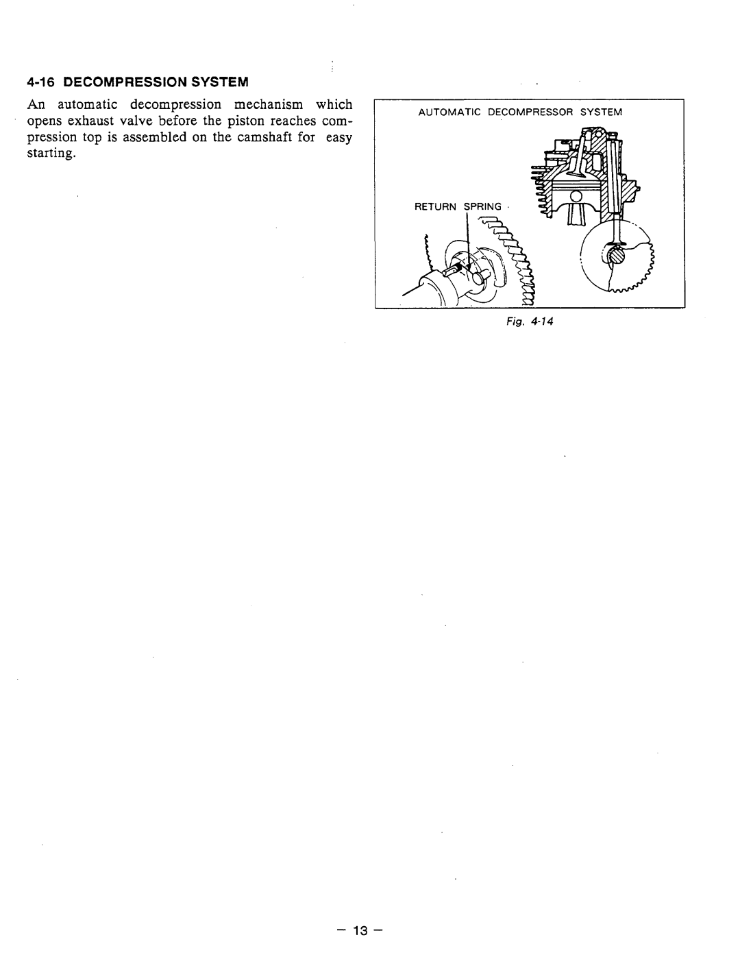 Subaru Robin Power Products EH12-2, EH17-2, EH25-2 manual Decompression System 