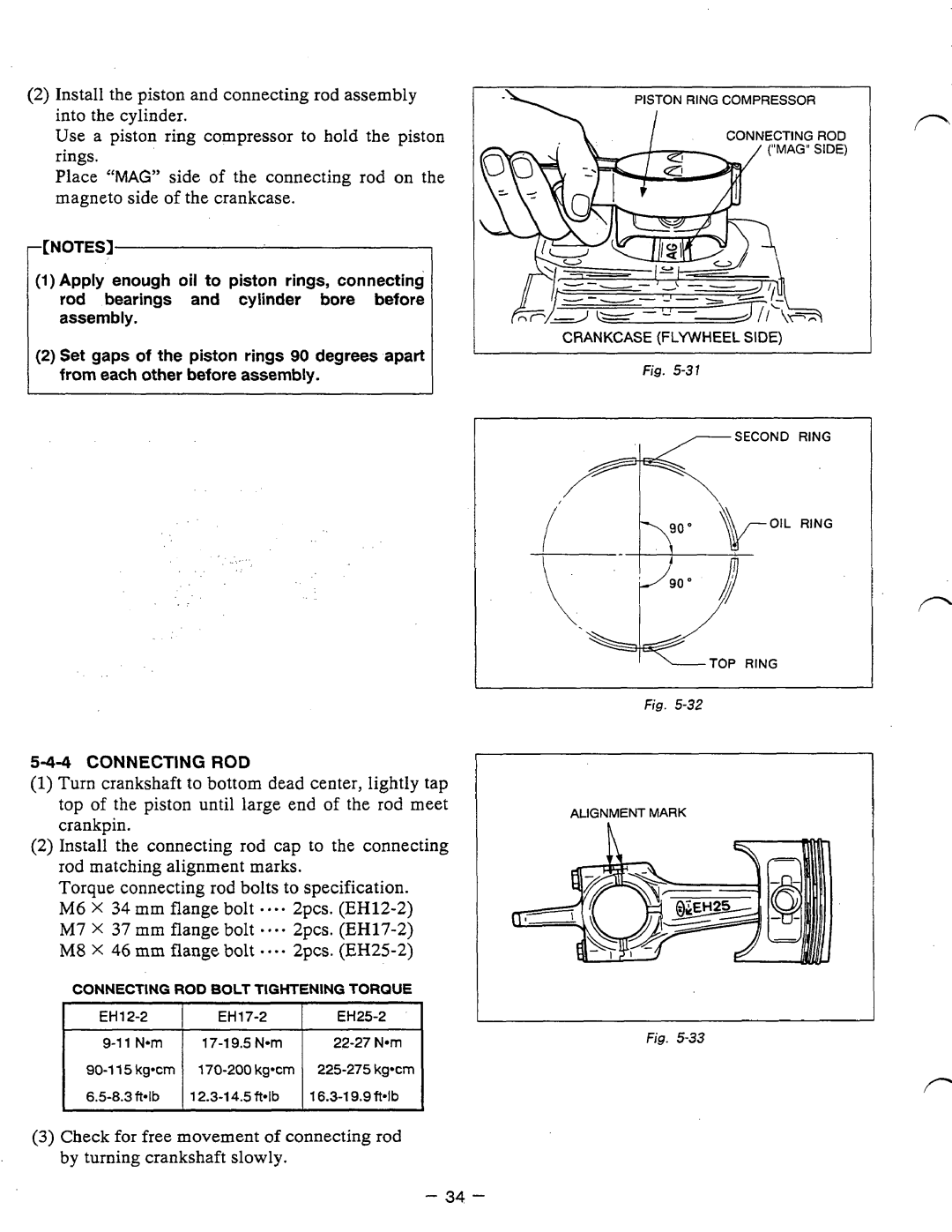 Subaru Robin Power Products EH12-2, EH17-2, EH25-2 manual 54-4CONNECTING ROD 