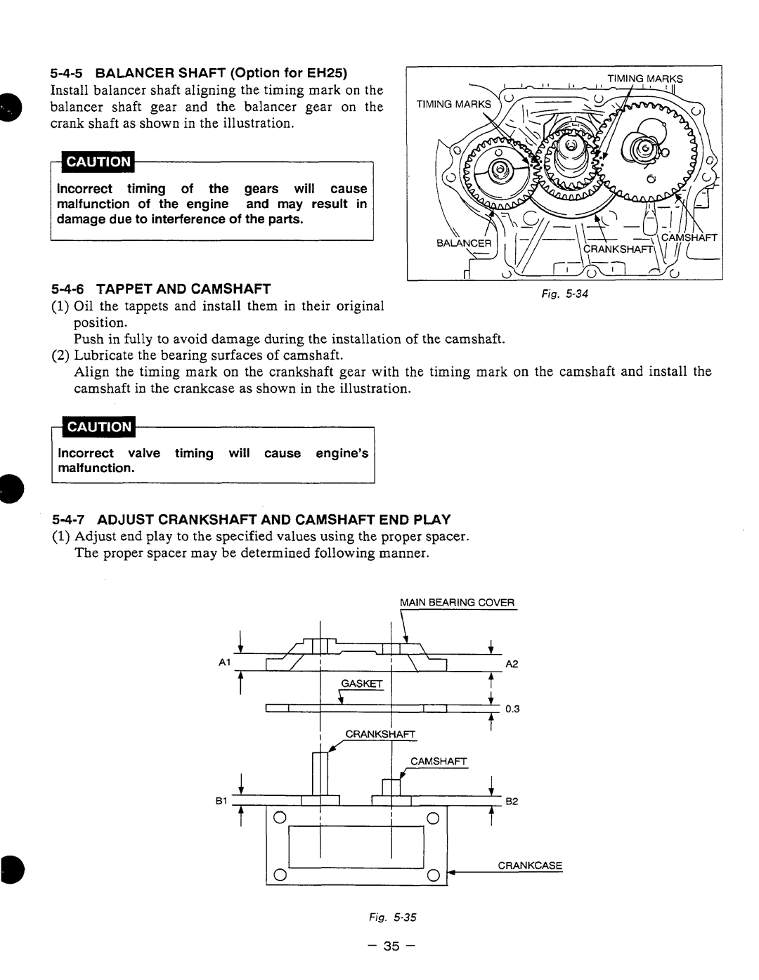 Subaru Robin Power Products EH12-2, EH17-2, EH25-2 manual Tappet Andcamshaft 