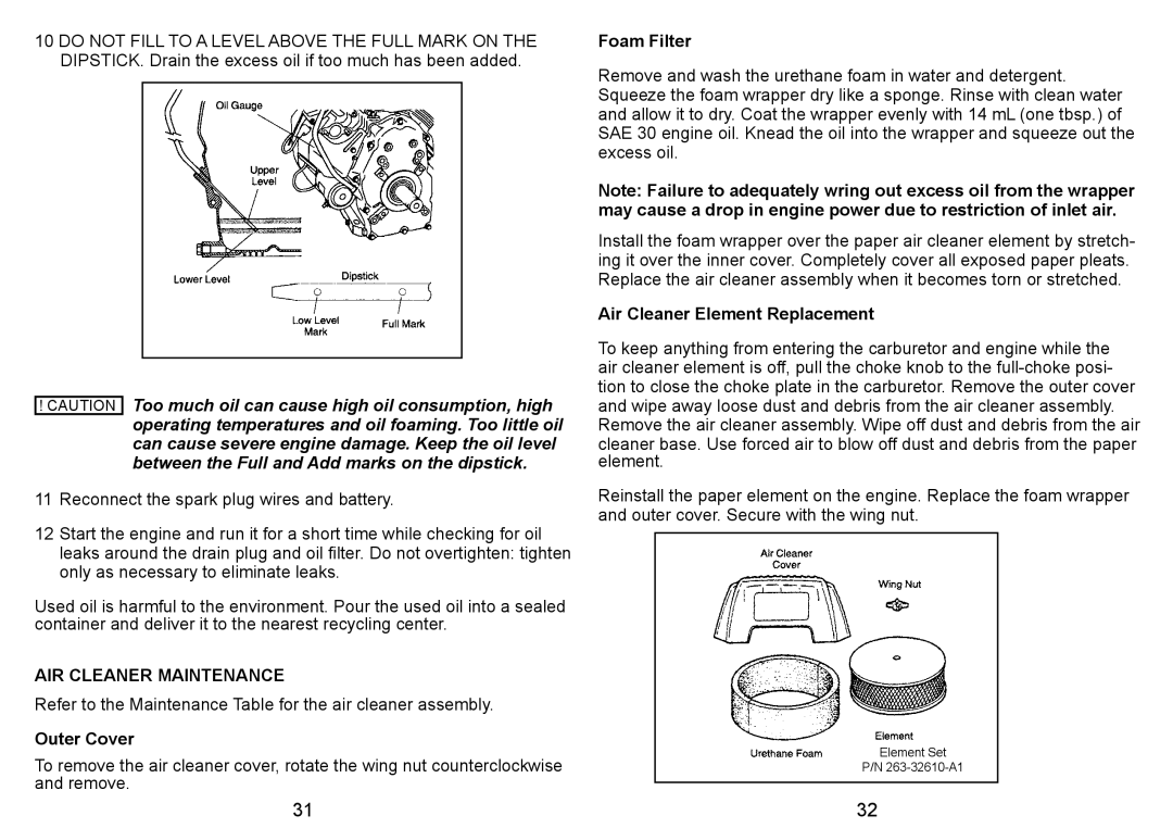 Subaru Robin Power Products EH64 AIR Cleaner Maintenance, Outer Cover, Foam Filter, Air Cleaner Element Replacement 