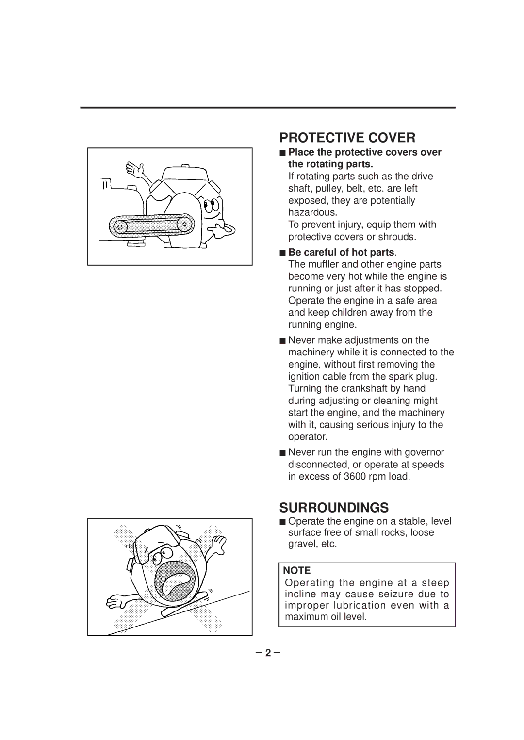 Subaru Robin Power Products EH64D, EH65D, EH63D manual Protective Cover, Surroundings 