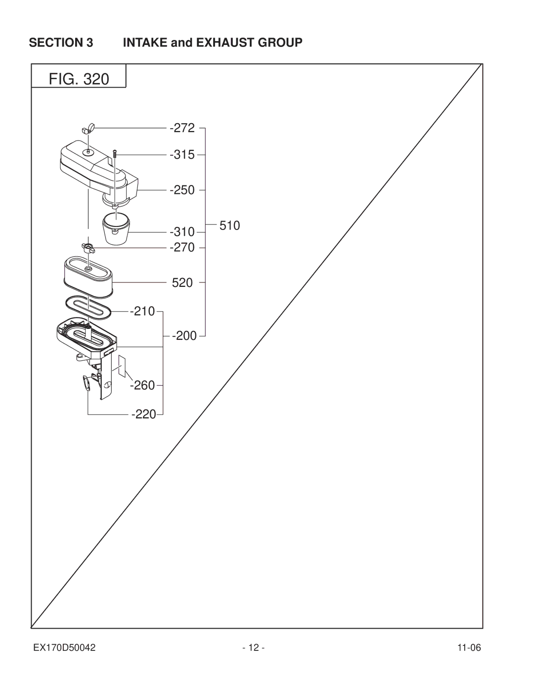 Subaru Robin Power Products EX17 manual Intake and Exhaust Group 