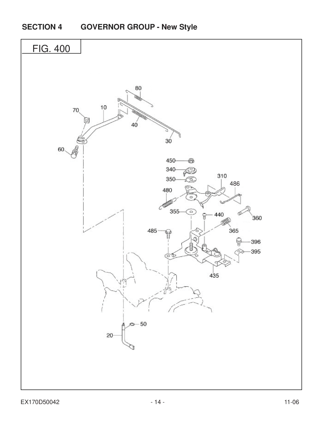 Subaru Robin Power Products EX17 manual Governor Group New Style 