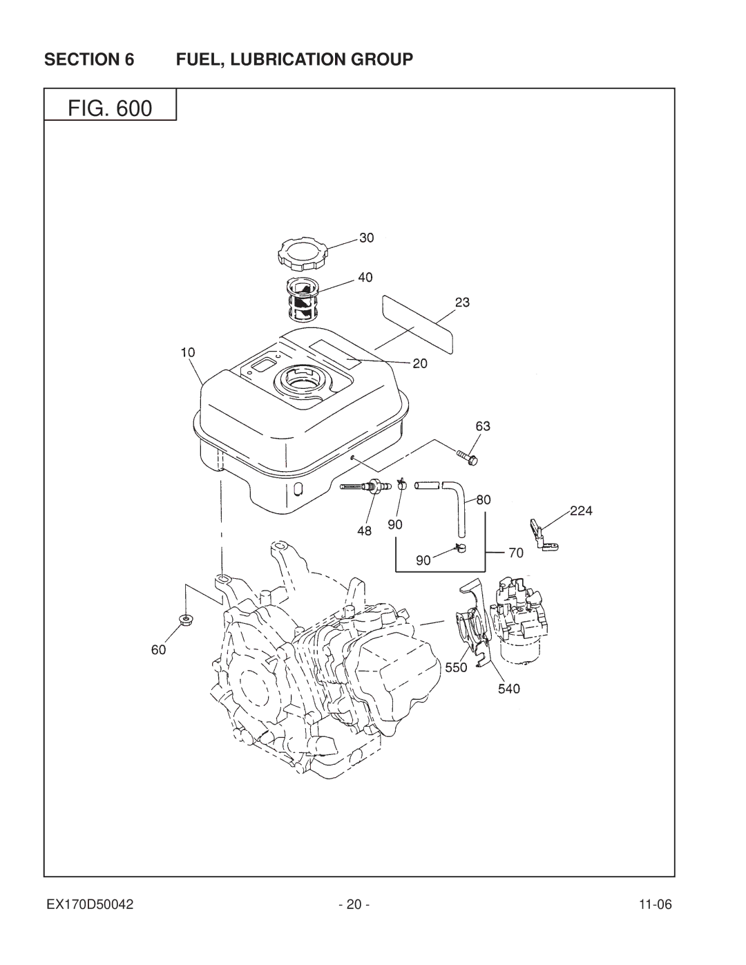 Subaru Robin Power Products EX17 manual FUEL, Lubrication Group 