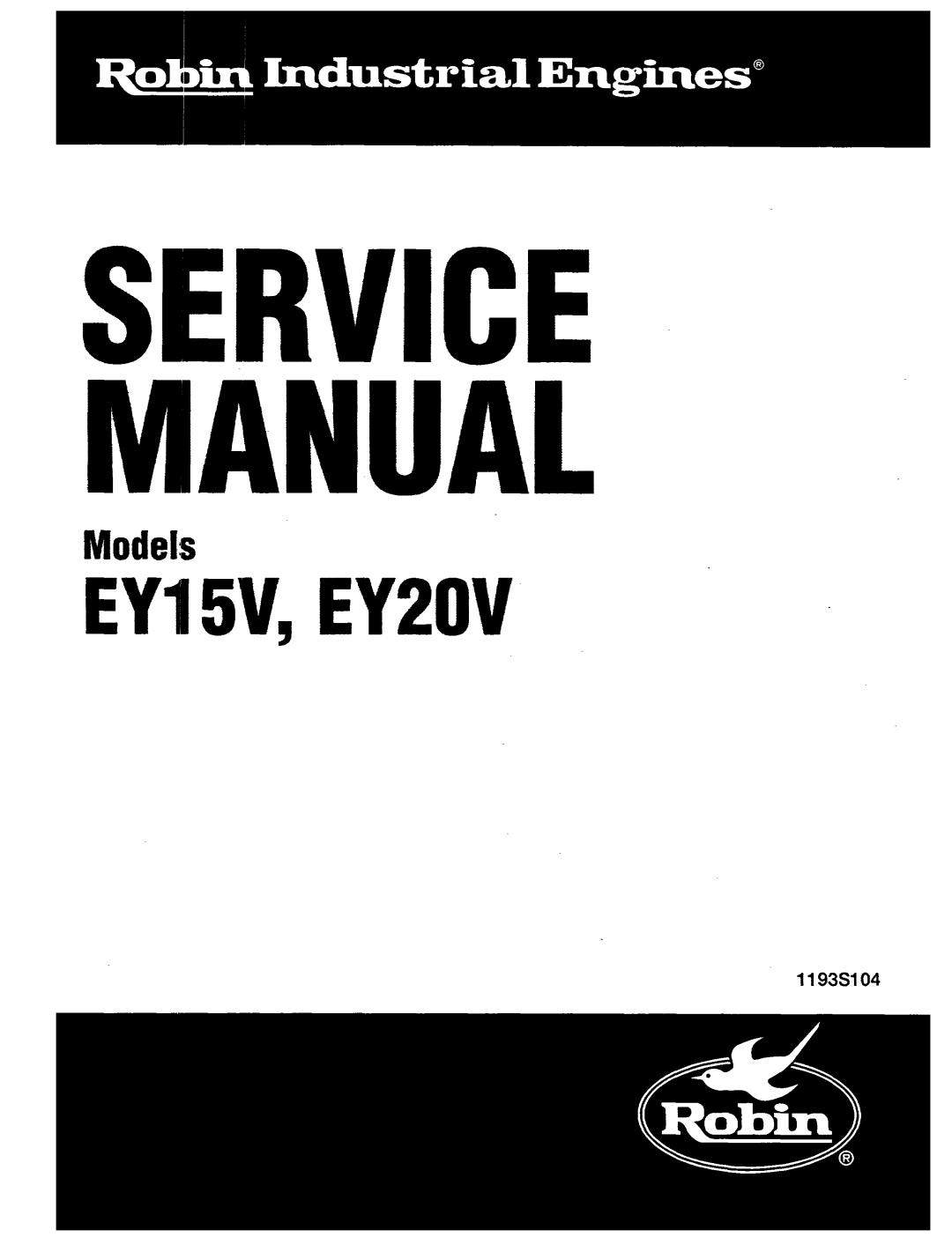 Subaru Robin Power Products EY20V, EY15V manual 