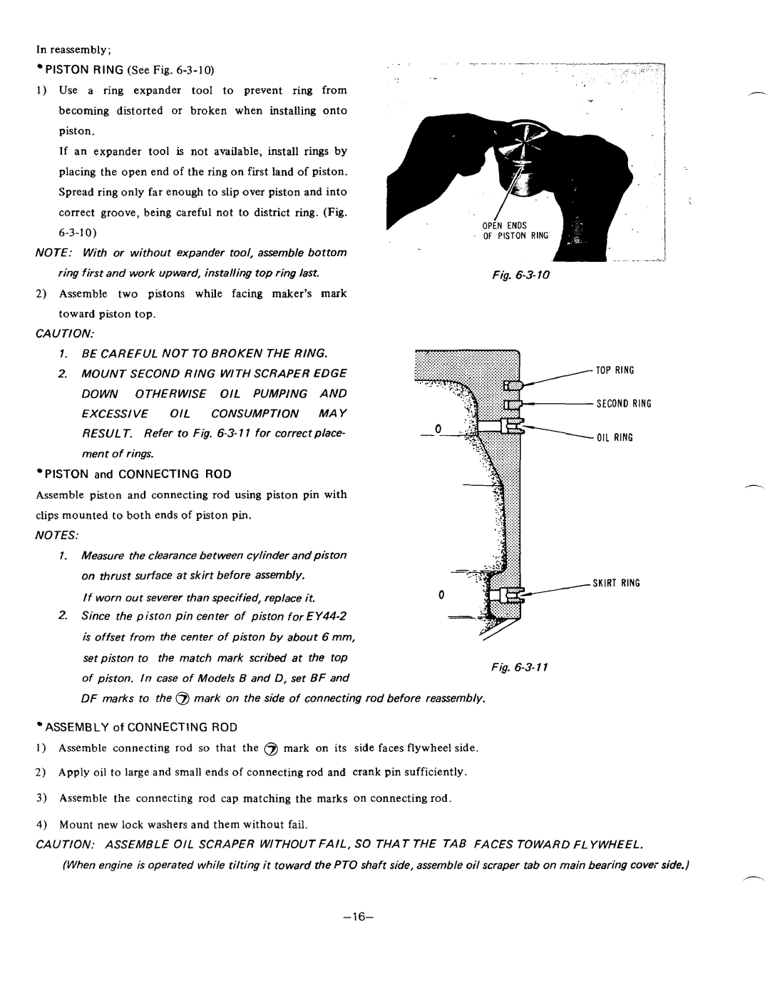 Subaru Robin Power Products EY44-2, EY33-2 manual Piston Ring See Fig, Piston and Connecting ROD, Assembly of Connecting ROD 