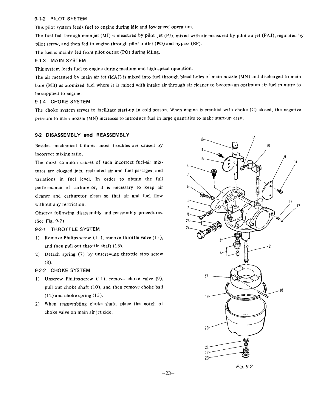 Subaru Robin Power Products EY33-2, EY44-2 manual Pilot System, Disassembly and Reassembly 