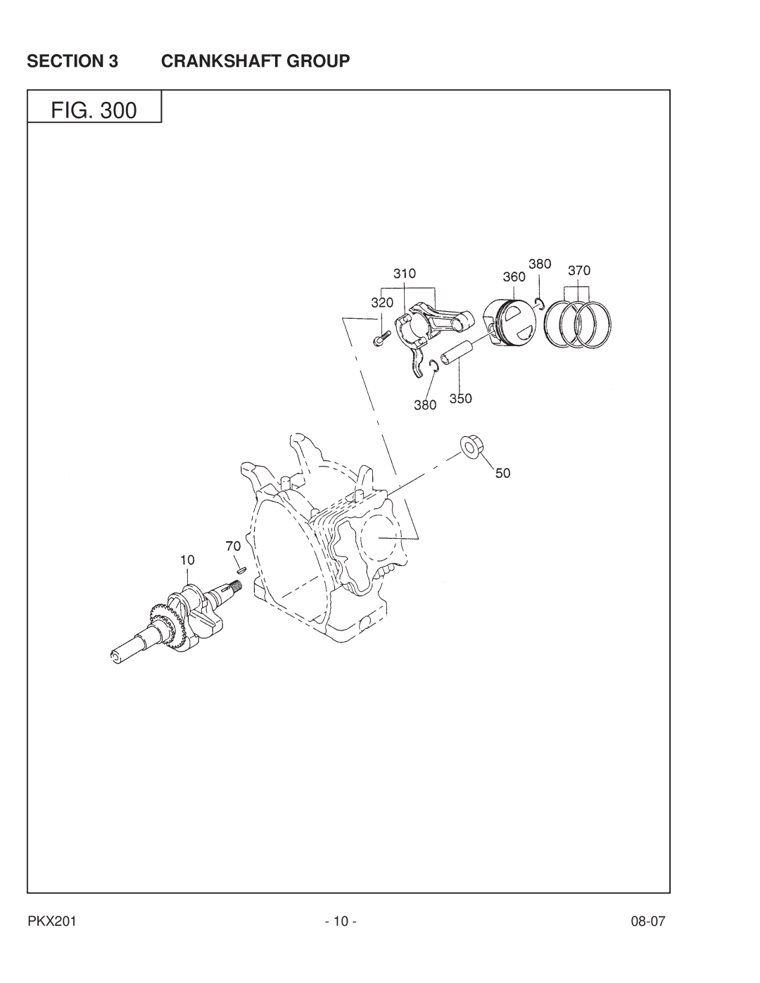 Subaru Robin Power Products PKX201 PUMP manual Crankshaft Group 