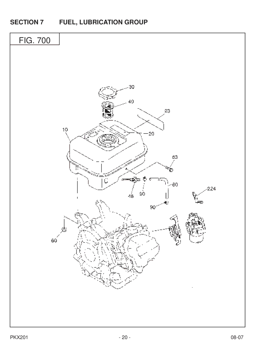 Subaru Robin Power Products PKX201 PUMP manual FUEL, Lubrication Group 