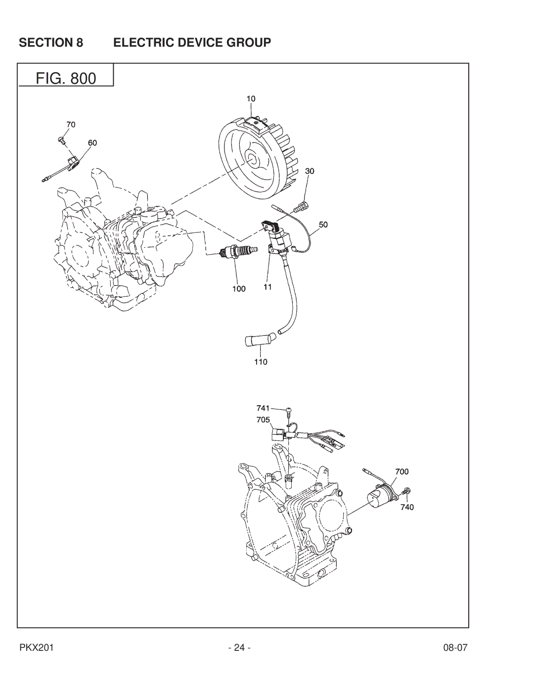 Subaru Robin Power Products PKX201 PUMP manual Electric Device Group 