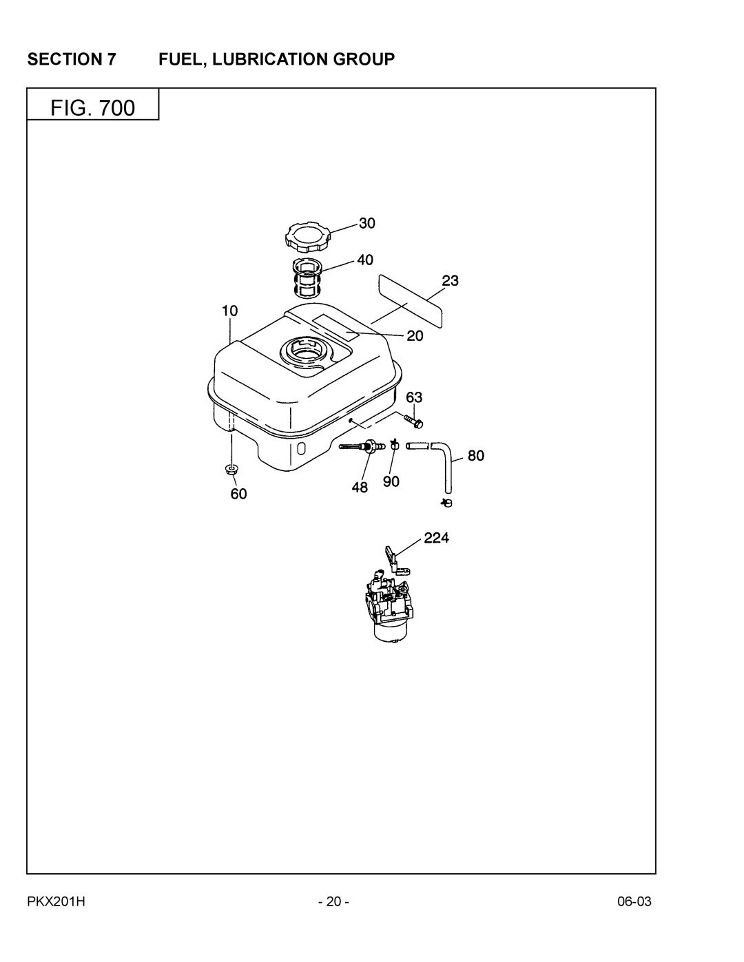 Subaru Robin Power Products PKX201H manual FUEL, Lubrication Group 