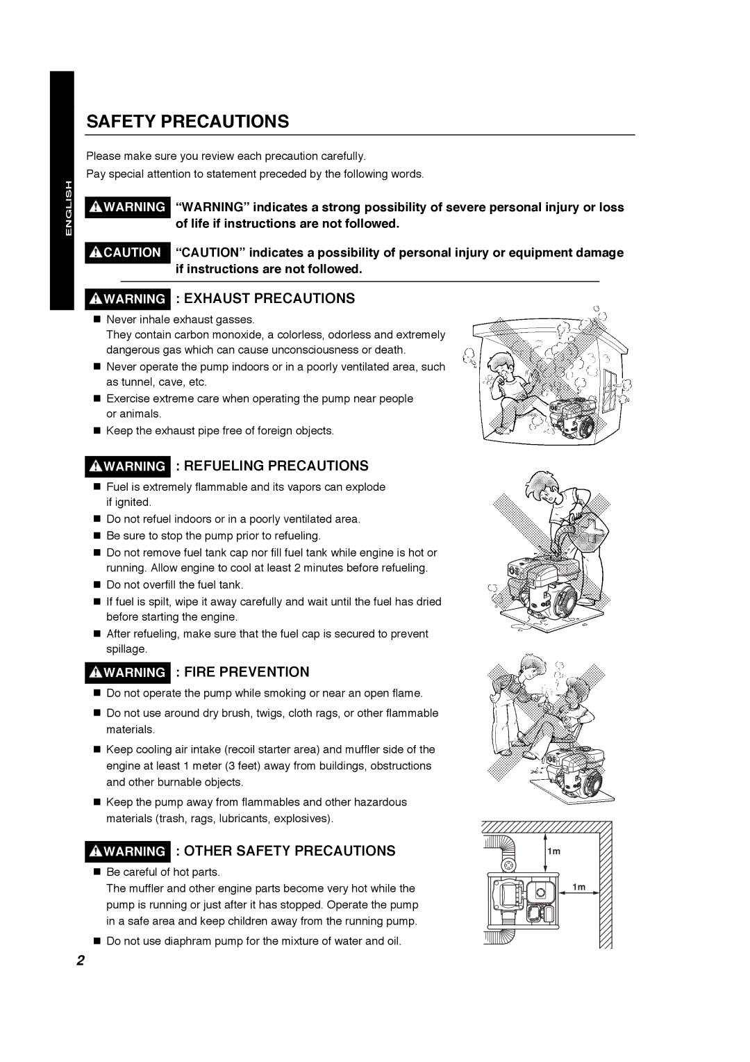 Subaru Robin Power Products PTX201D, PTX301D manual Safety Precautions 