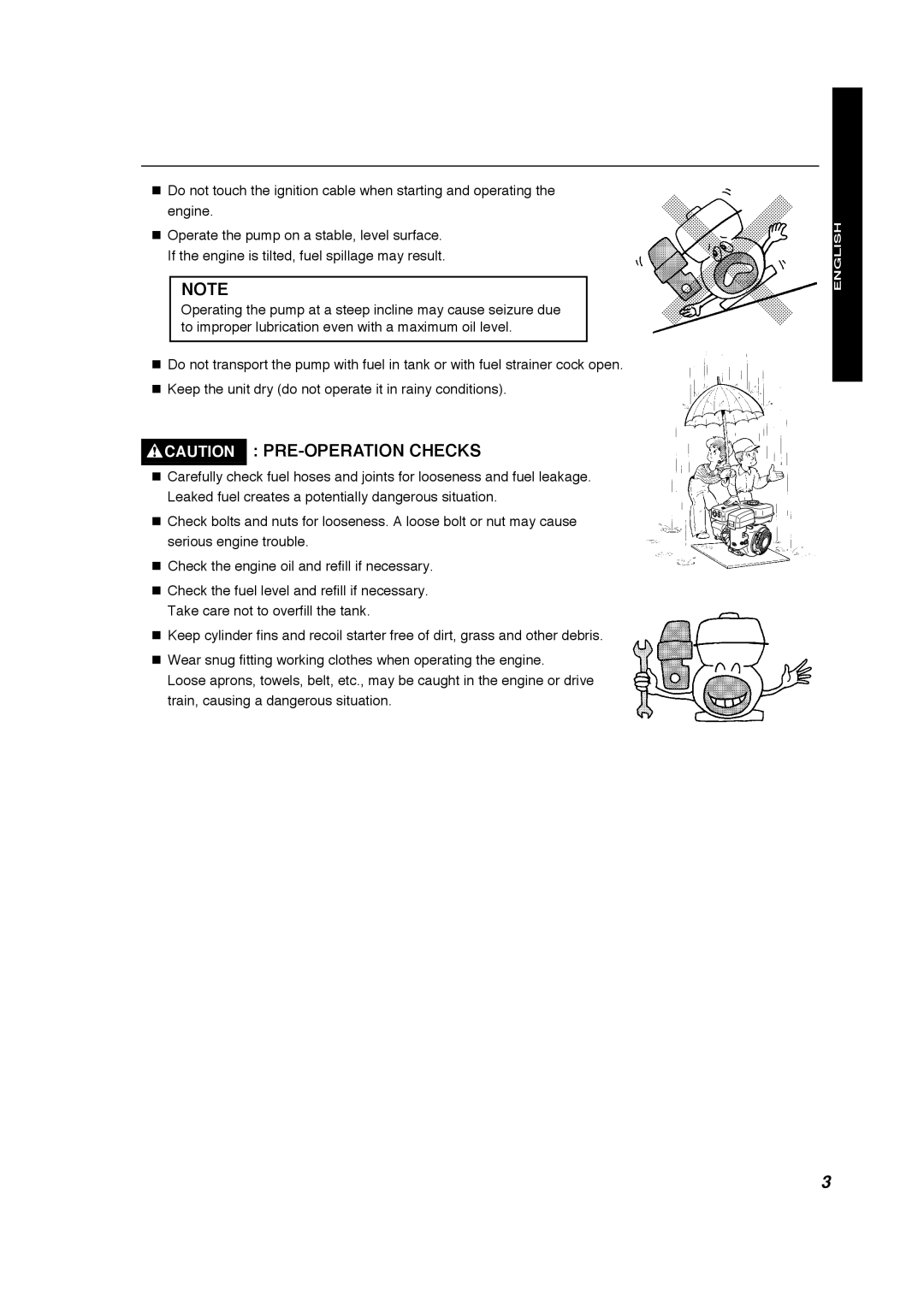 Subaru Robin Power Products PTX301D, PTX201D manual English Française Español 