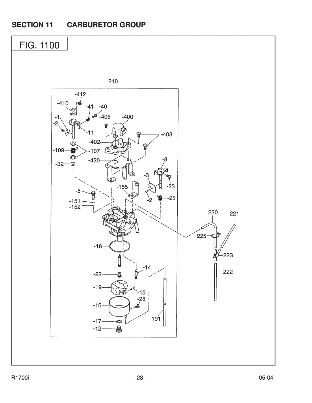 Subaru Robin Power Products PUB-GP6050 manual Carburetor Group, R1700i, 05-04 