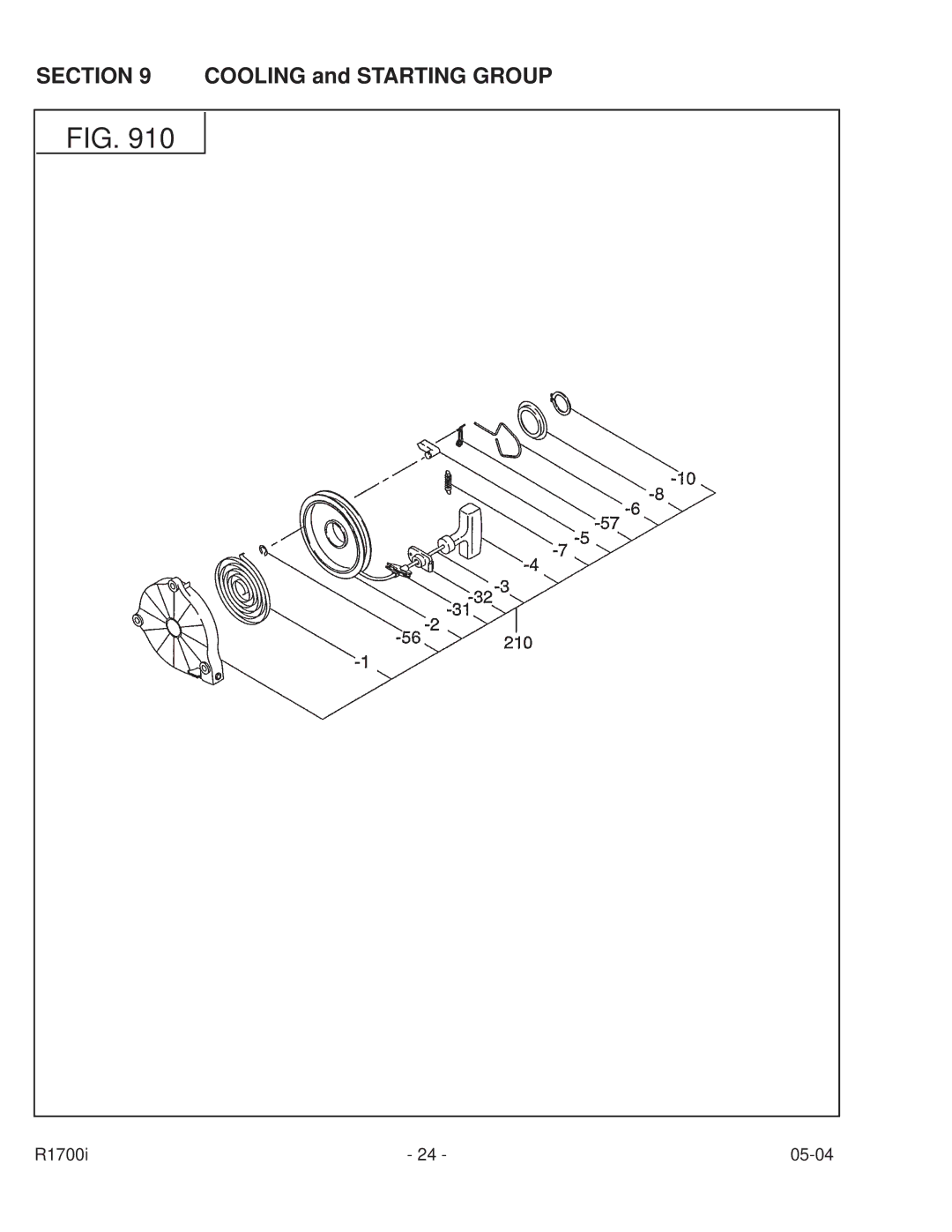 Subaru Robin Power Products PUB-GP6050 manual Cooling and Starting Group 