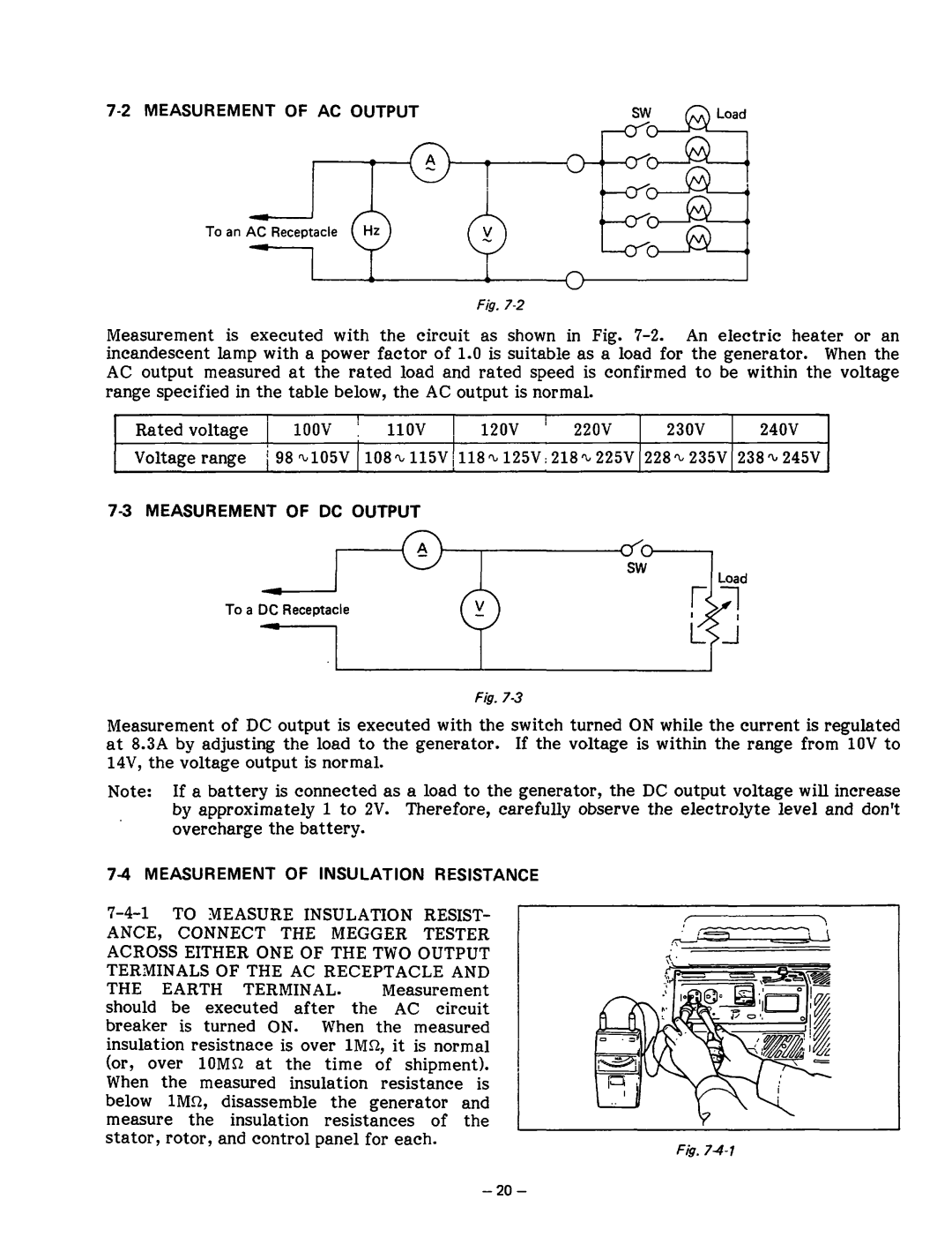 Subaru Robin Power Products R1200 service manual To Measure Insulation Resist 