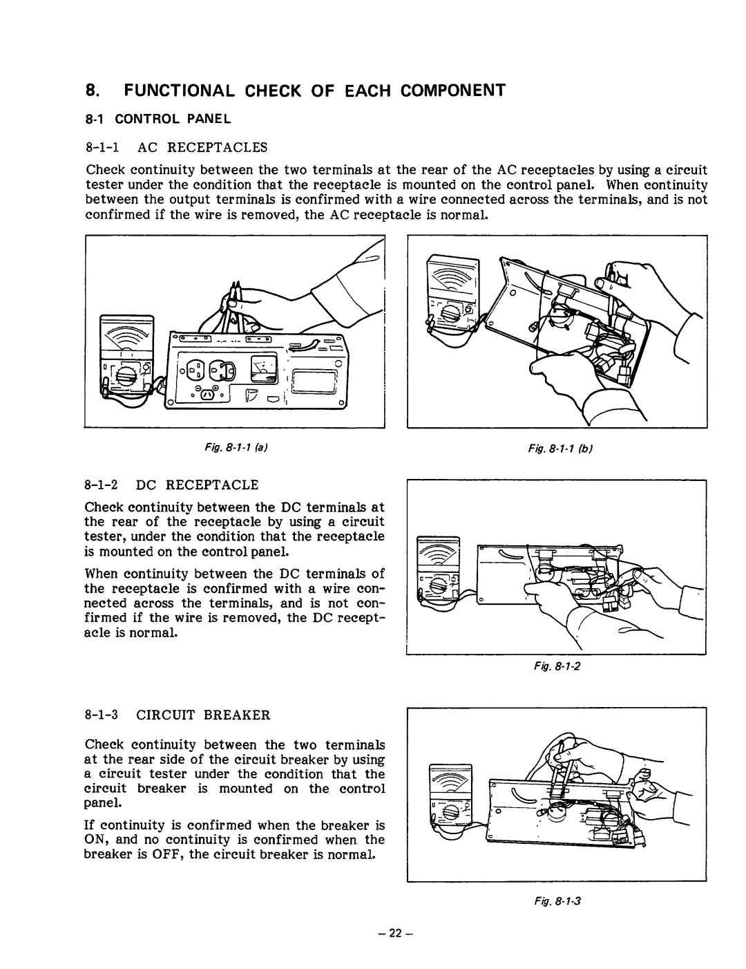 Subaru Robin Power Products R1200 service manual Functional Check of Each Component, L a 