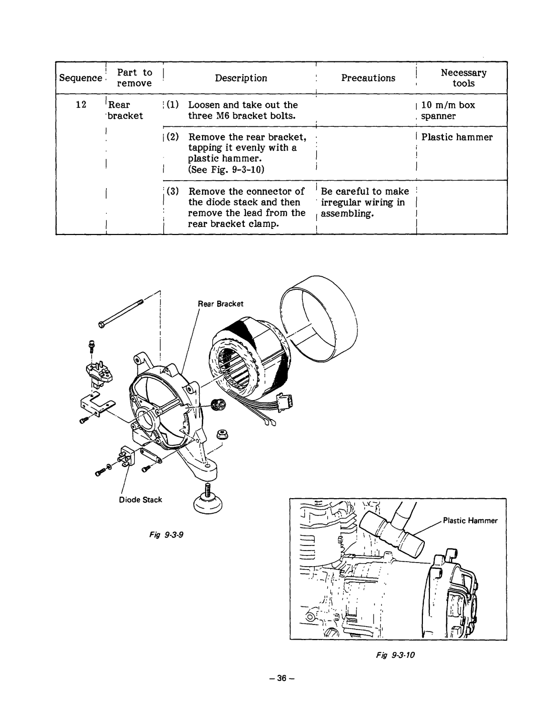 Subaru Robin Power Products R1200 service manual RemOve ’Rear ‘bracket Description, See Fig. g-3-10 