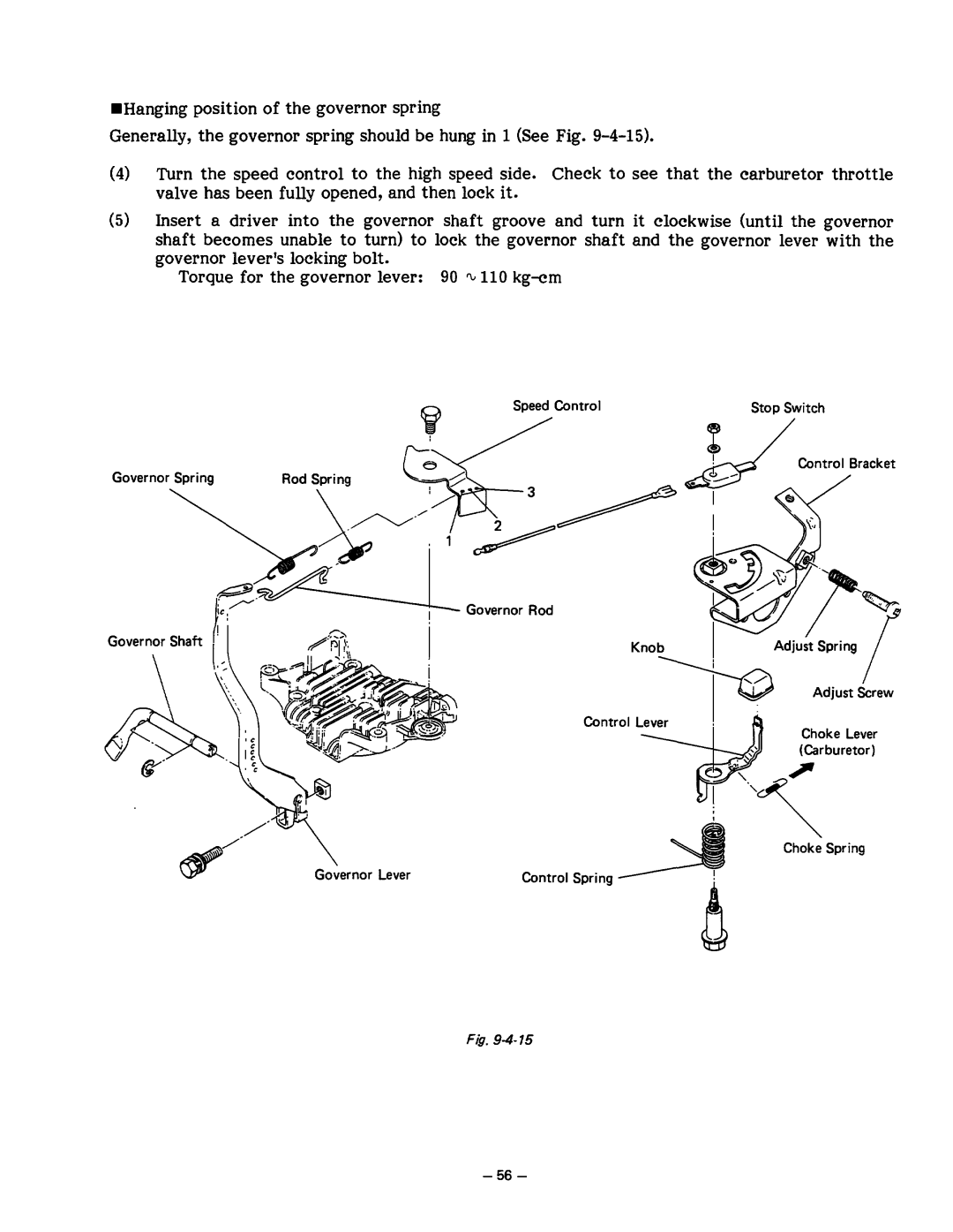 Subaru Robin Power Products R1200 service manual Speed Control 