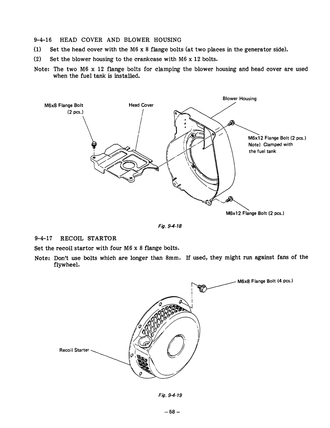 Subaru Robin Power Products R1200 service manual Head Cover and Blower Housing, 1’7 Recoil Startor 