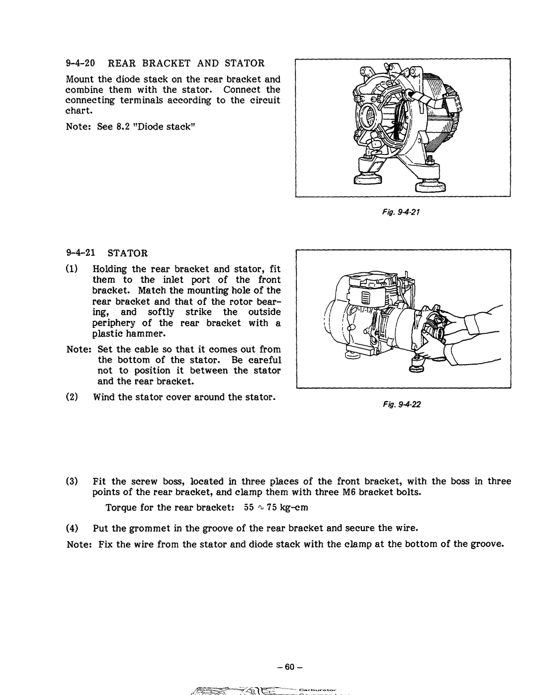 Subaru Robin Power Products R1200 service manual Rear Bracket and Stator 